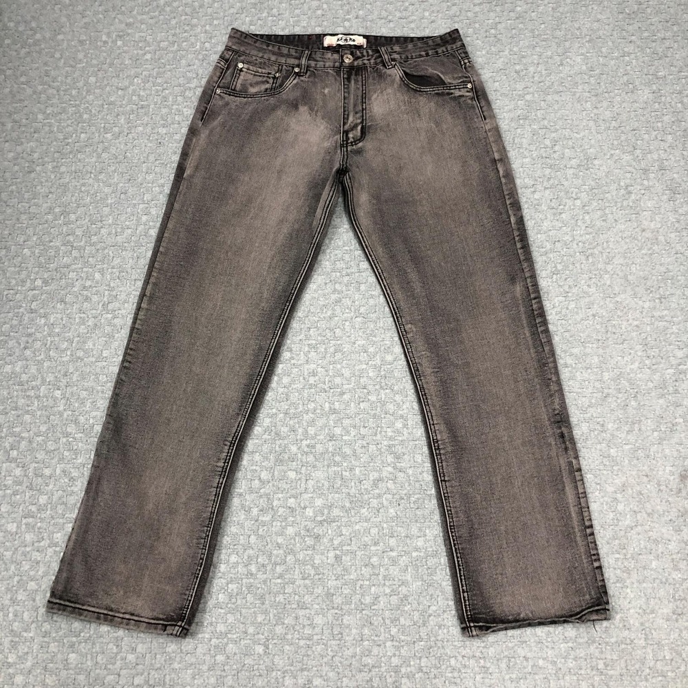 PJ Mark Jeans Mens 36x34 Gray Straight Fit Denim Medium Wash Casual Everyday
